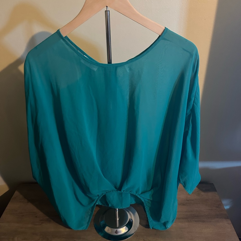 Bisou Bisou, Medium, Turquoise, sheer top
